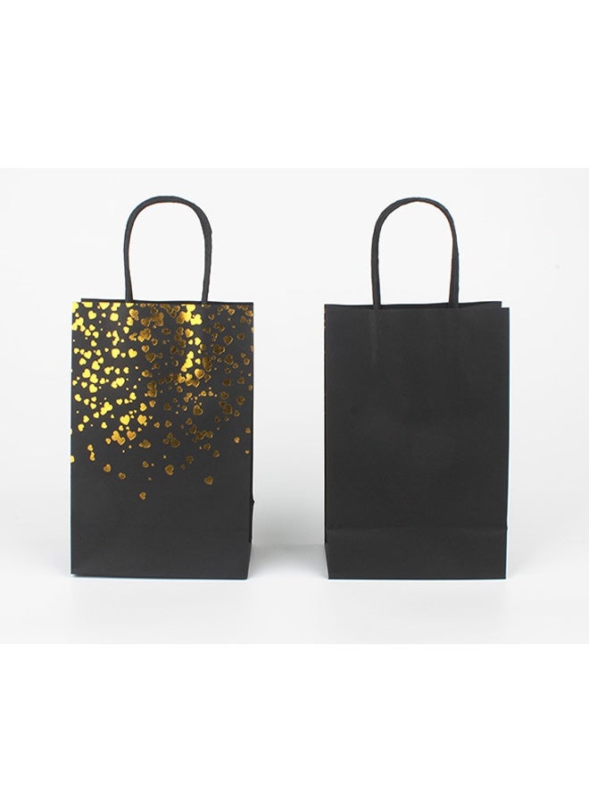 12 كيسًا ورقيًا بمقابض، أكياس هدايا سوداء وذهبية، أكياس تسوق، أكياس ورق كرافت سائبة، أكياس هدايا للحفلات، مناسبة لأعياد الميلاد وحفلات الزفاف وديكورات الحفلات وما إلى ذلك (8.28 * 5.91 * 3.15 بوصة) - Image 4